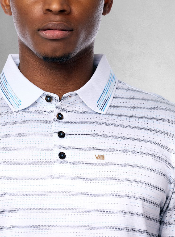 Vincent | Men’s Textured Short Sleeve Classic Polo Shirt