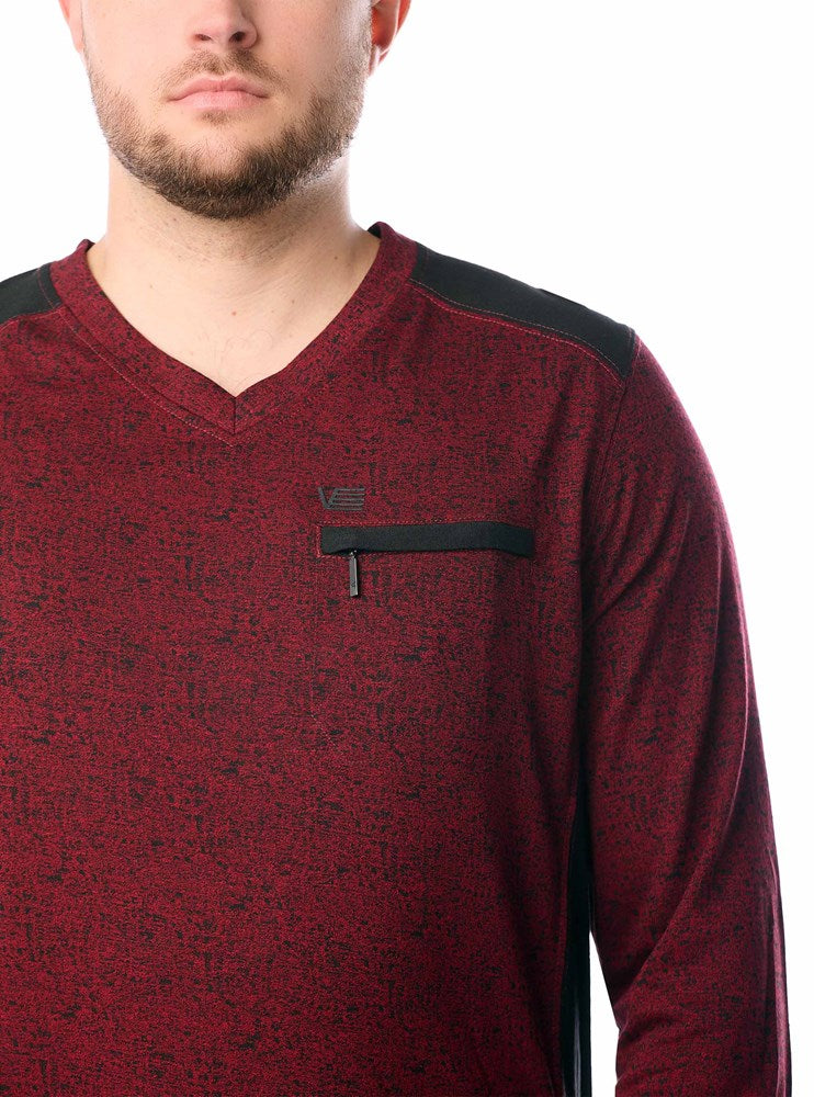 T-shirt Homme Manches Longues Col V Slim Fit - Matière Douce Et Respirante FEESHOW