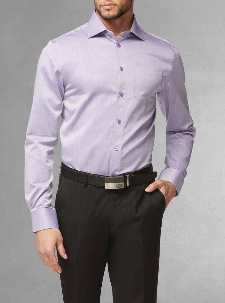 Chemise Homme Jos. A. Bank - Taille 16 X 33, Manches Longues, Rayures Blanc Et Violet, Occasion Très Bon état