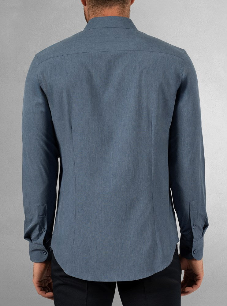Chemise À Manches Longues Boss de couleur Bleu Rayé - Boutique Option