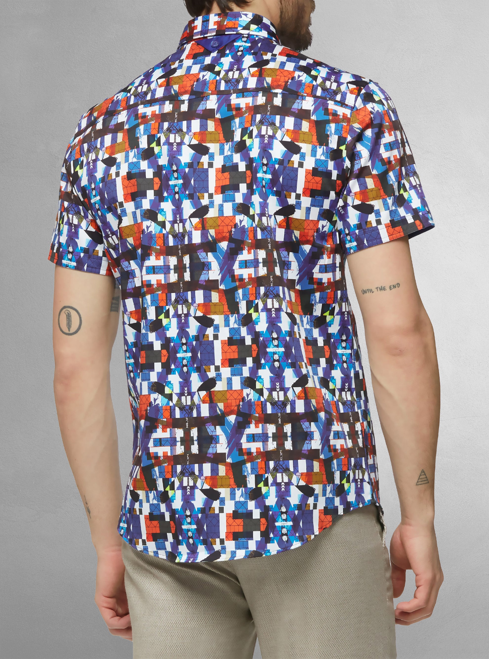 Chemise décontractée en stretch à manches courtes pour hommes