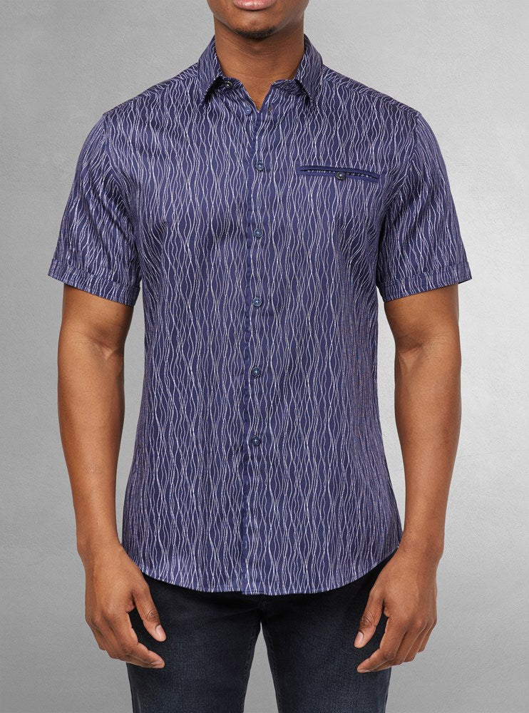 Men&#39;s casual short sleeve stretch shirt