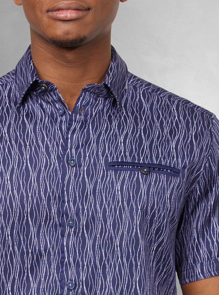 Men&#39;s casual short sleeve stretch shirt