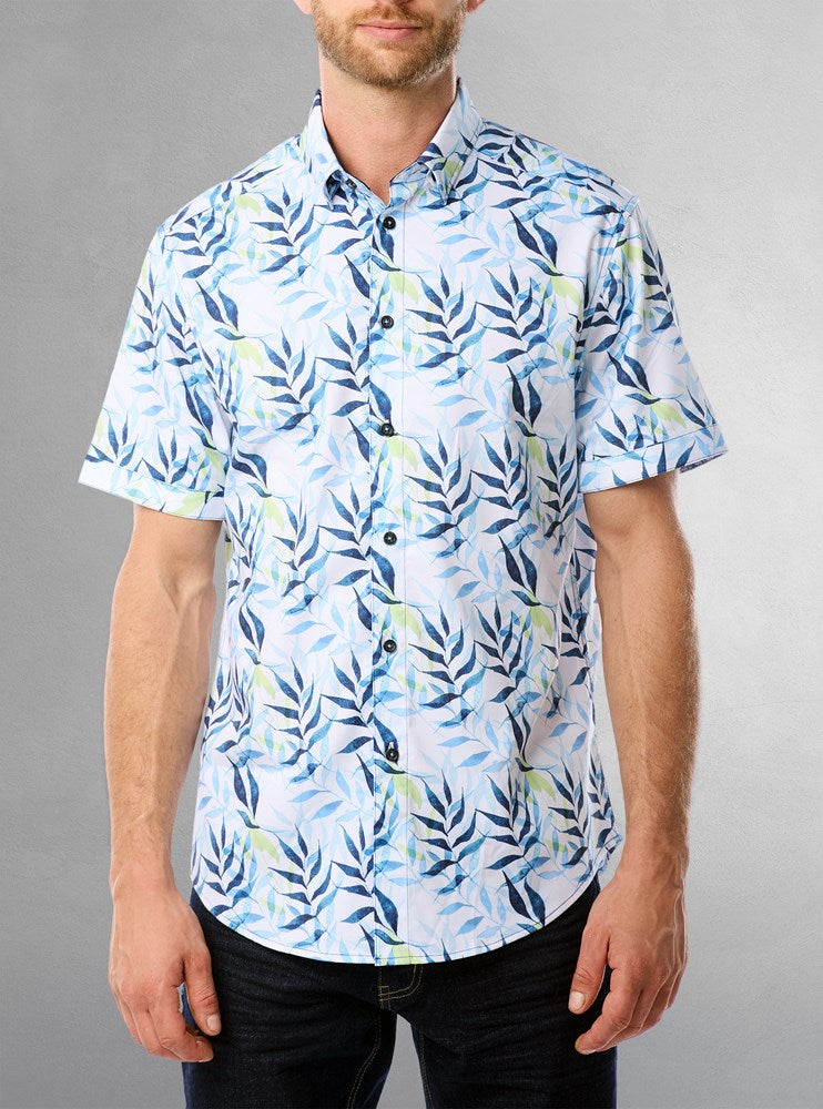 Men&#39;s casual short sleeve stretch shirt