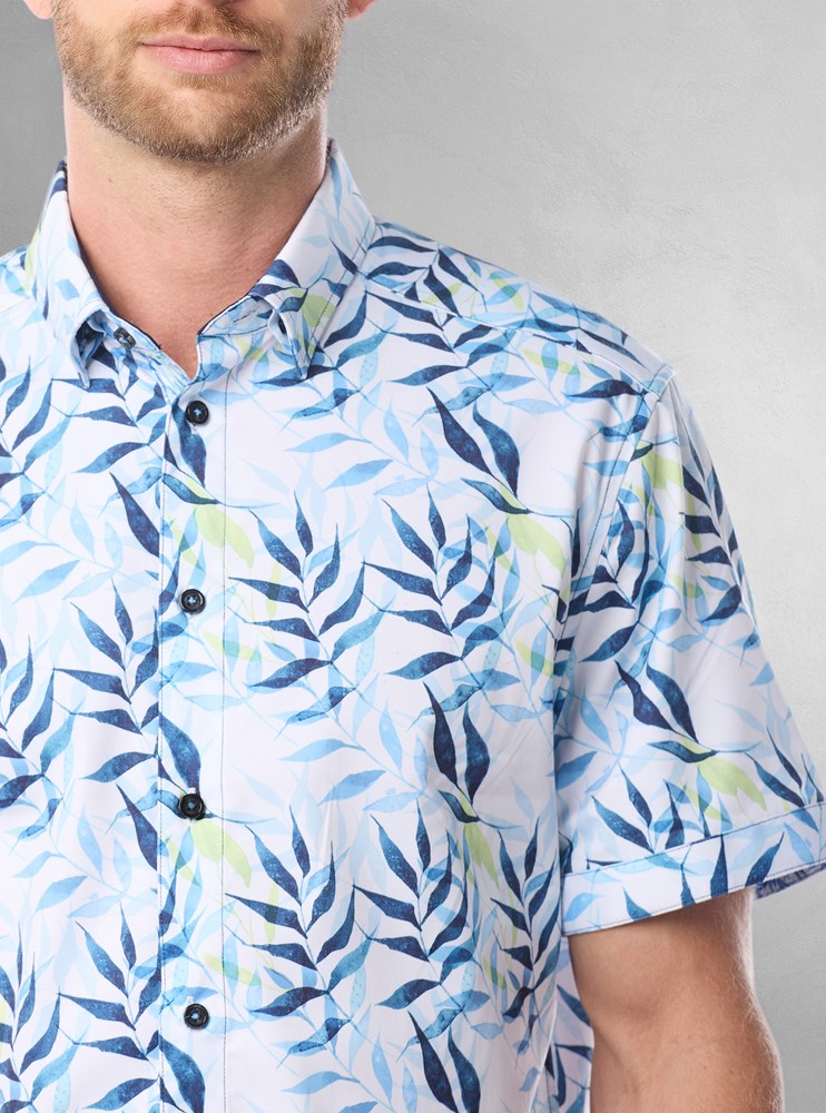 Men&#39;s casual short sleeve stretch shirt