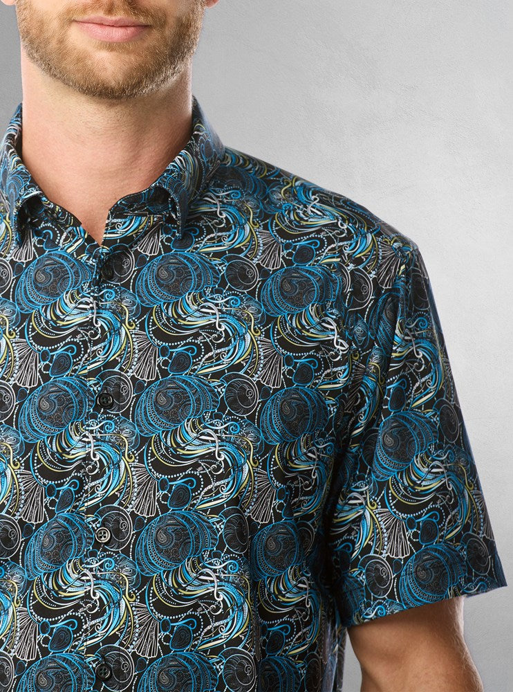 Men&#39;s casual short sleeve stretch shirt