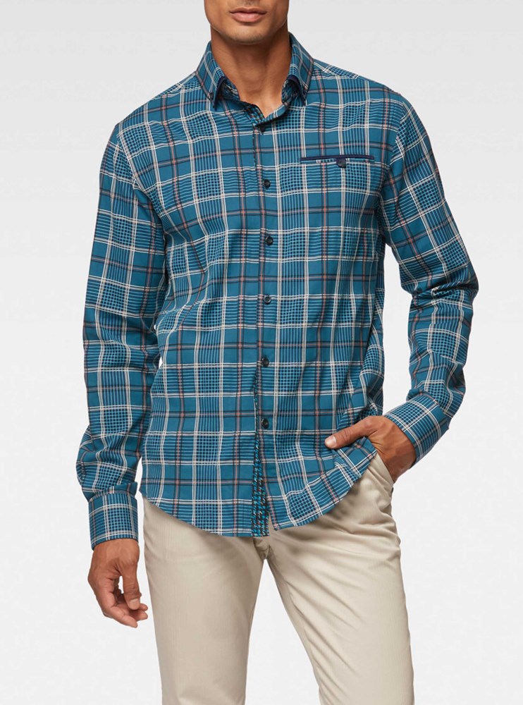 Men&#39;s casual long sleeve stretch shirt