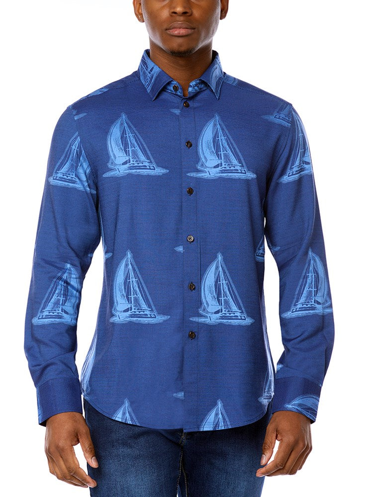 MEN'S CASUAL LONG SLEEVE GRADUATION SHIRT