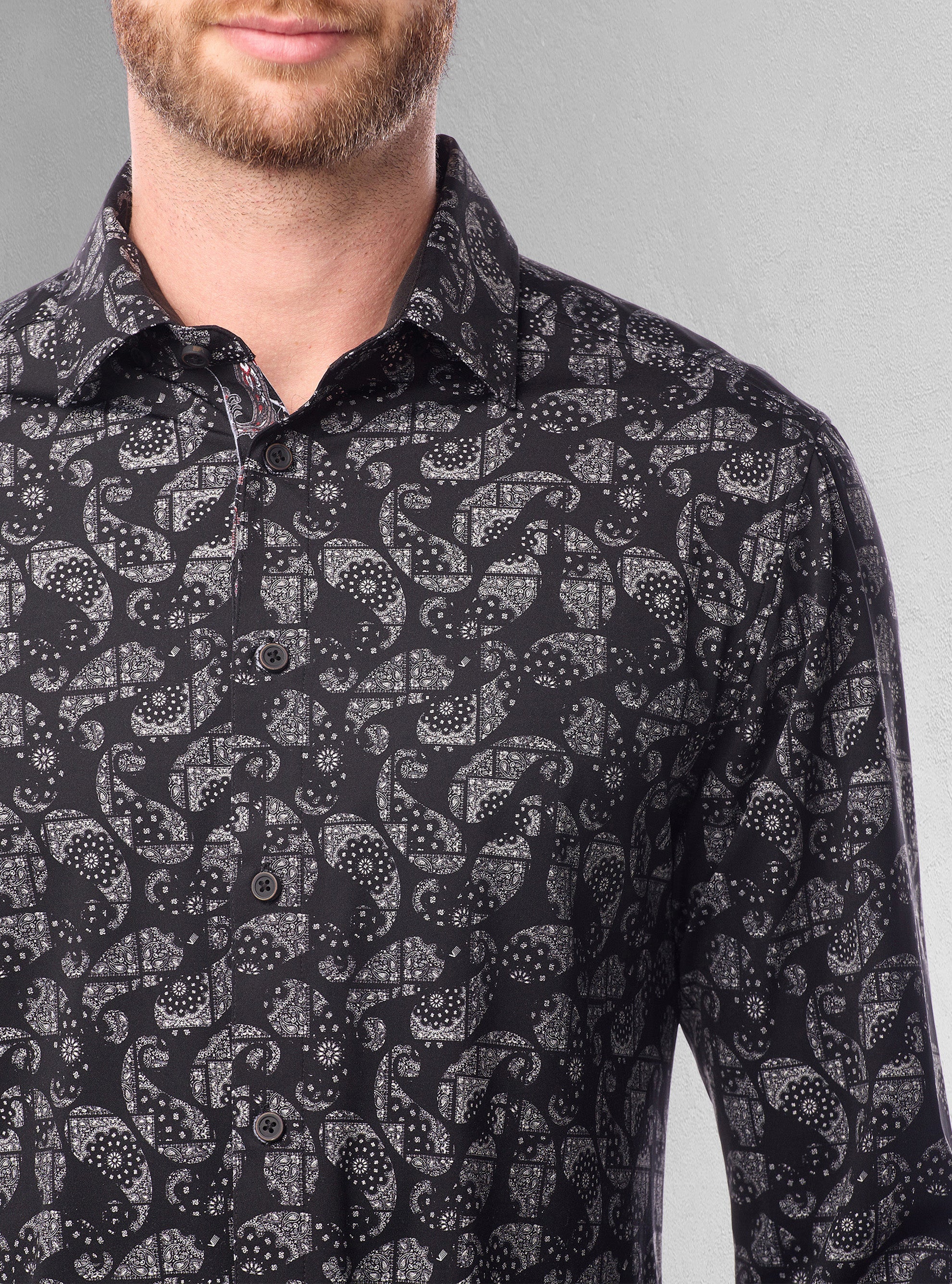 Men&#39;s casual long sleeve stretch shirt