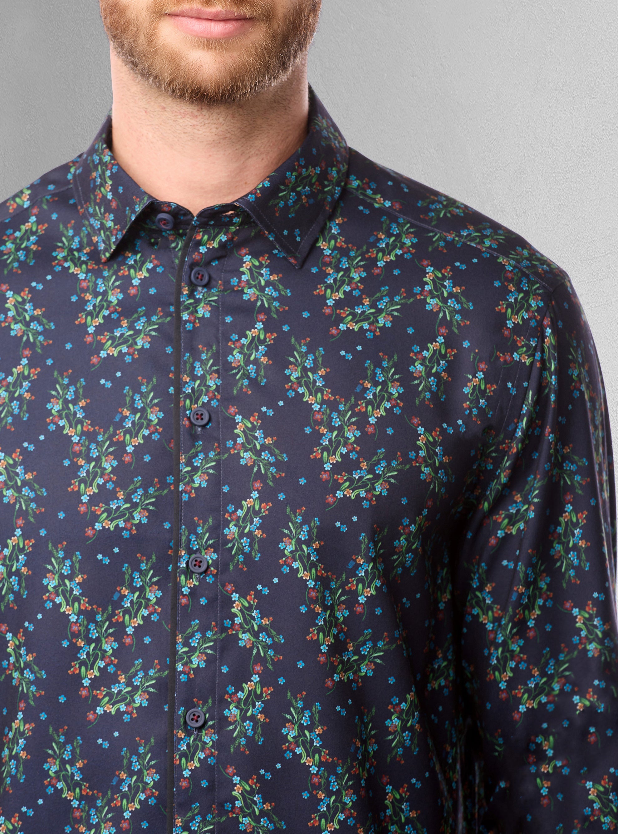 Men&#39;s casual long sleeve stretch shirt