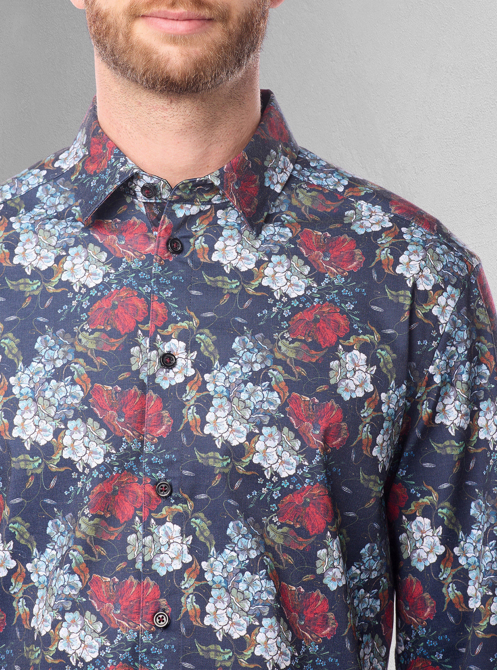 Men&#39;s casual long sleeve stretch shirt