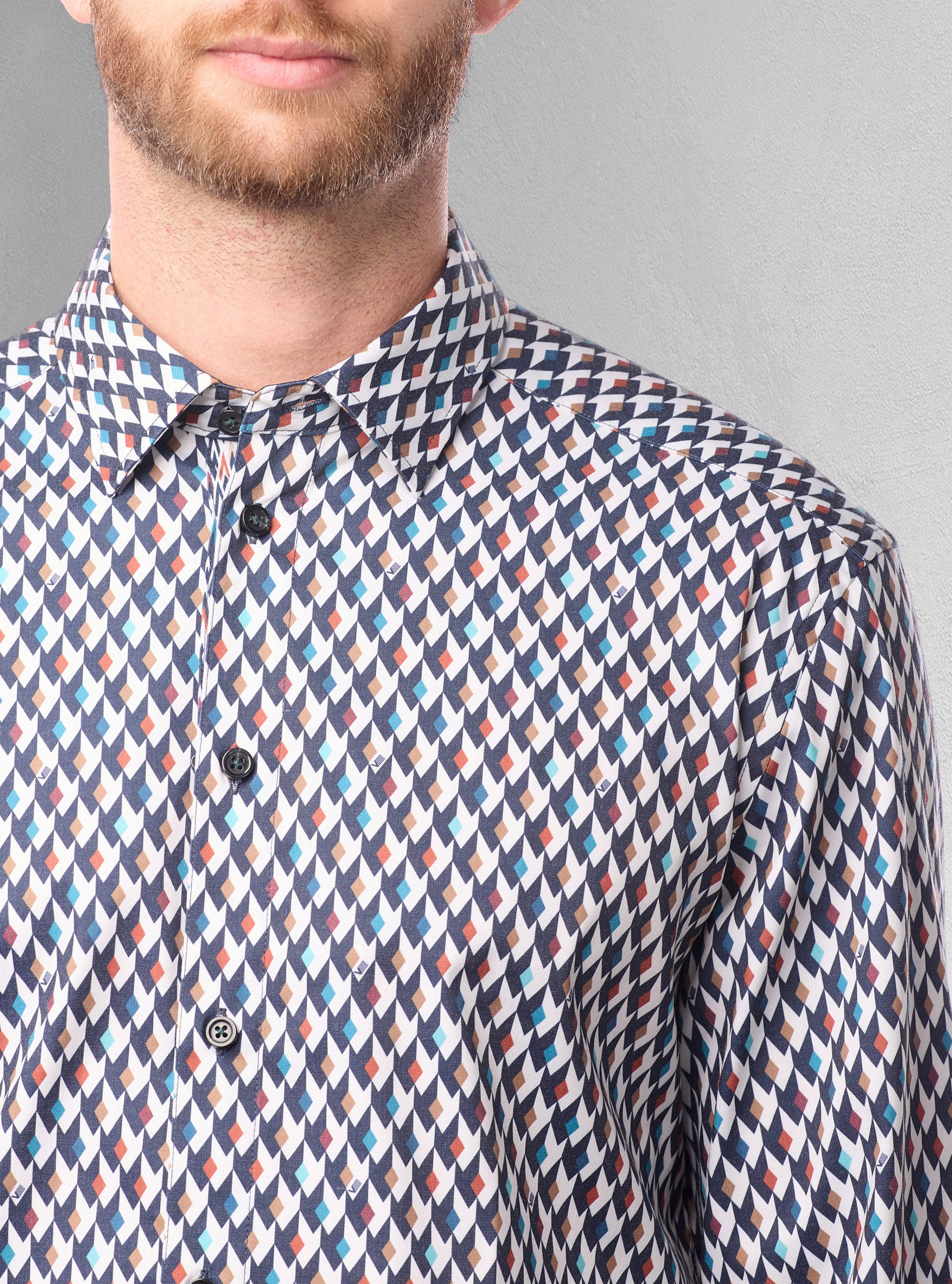 Chemise décontractée à manches longues en stretch pour hommes