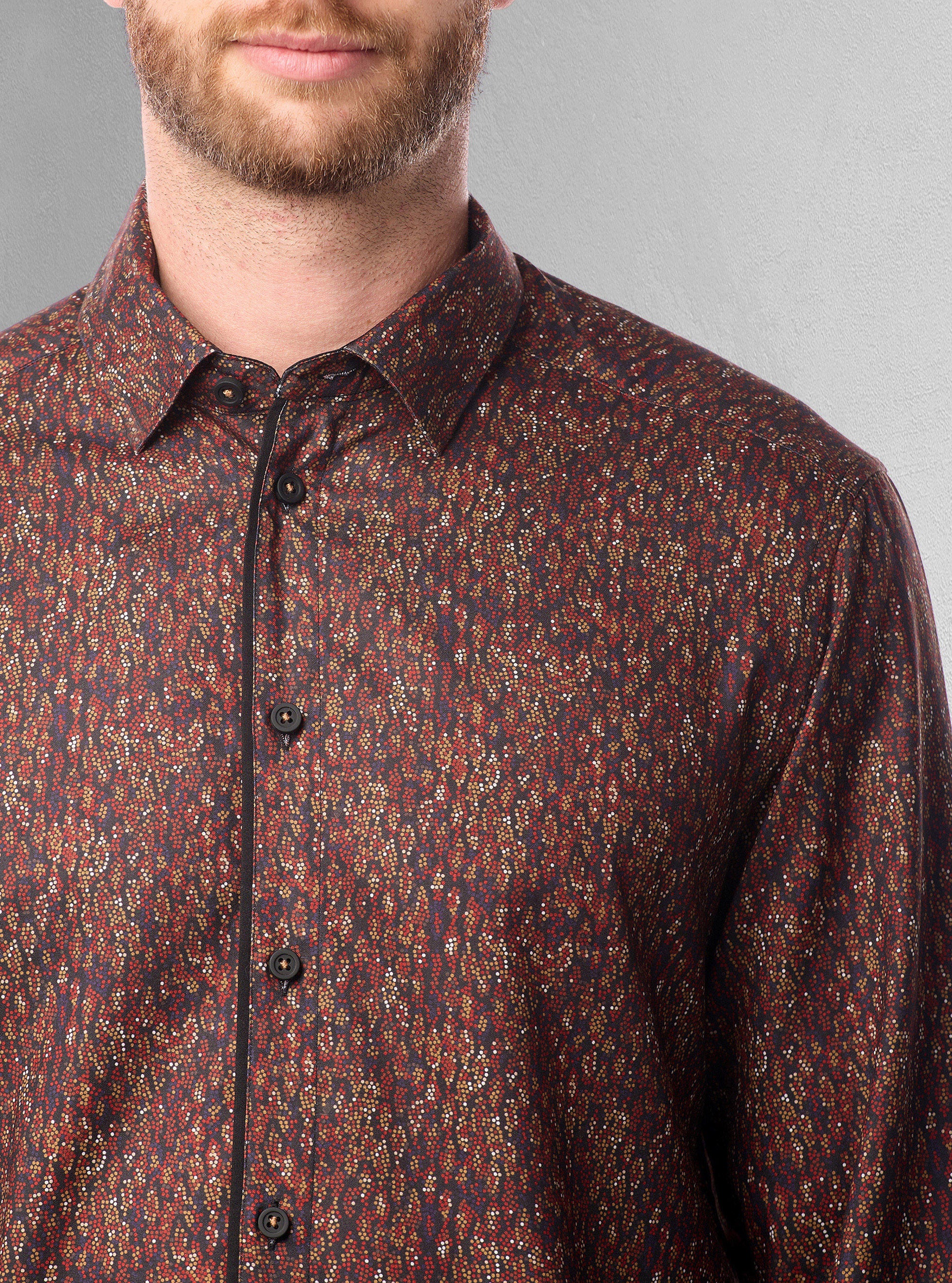 Chemise décontractée à manches longues en stretch pour hommes