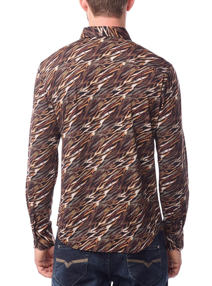 Men&#39;s casual long sleeve stretch shirt