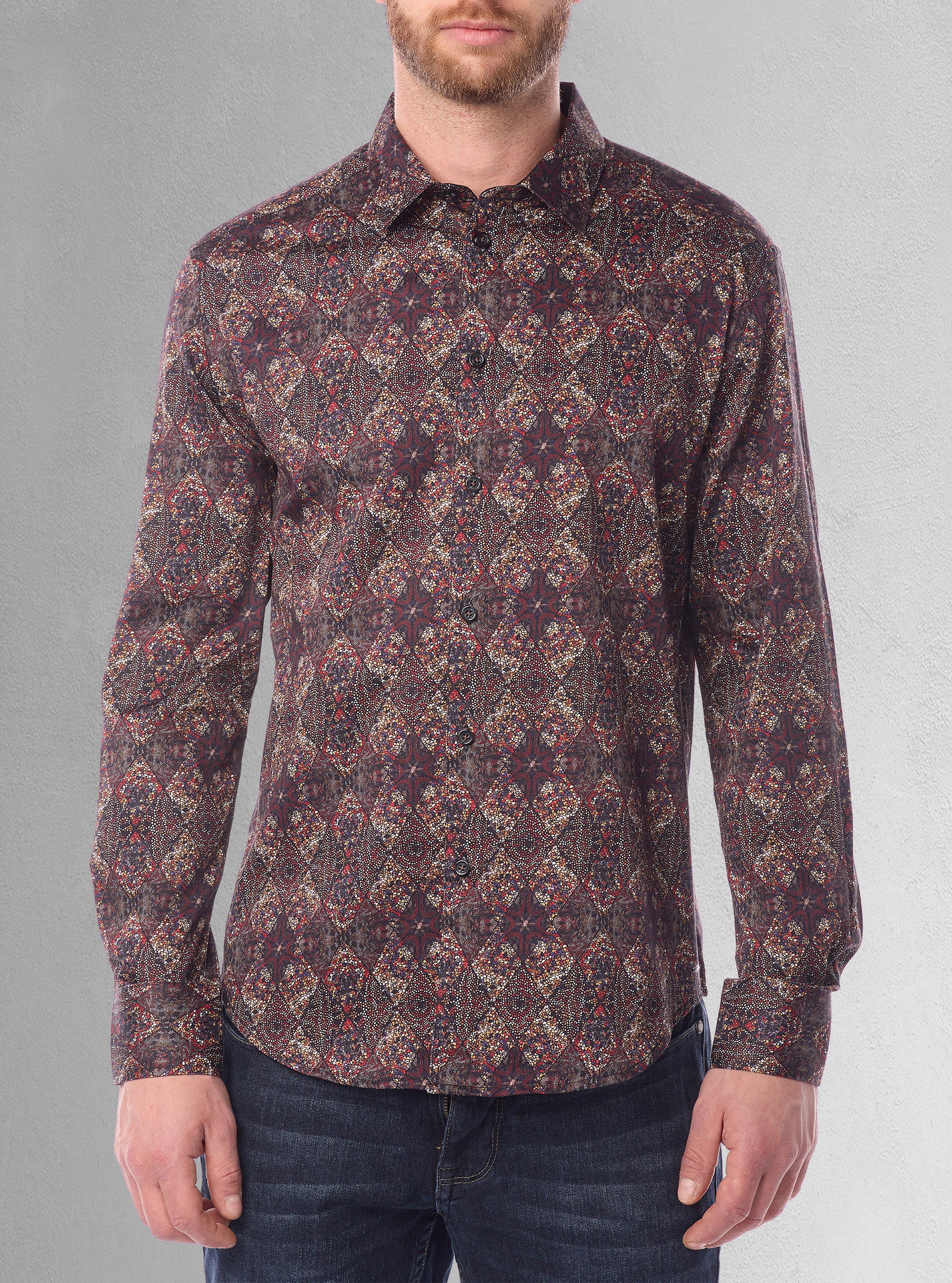 Men&#39;s casual long sleeve stretch shirt