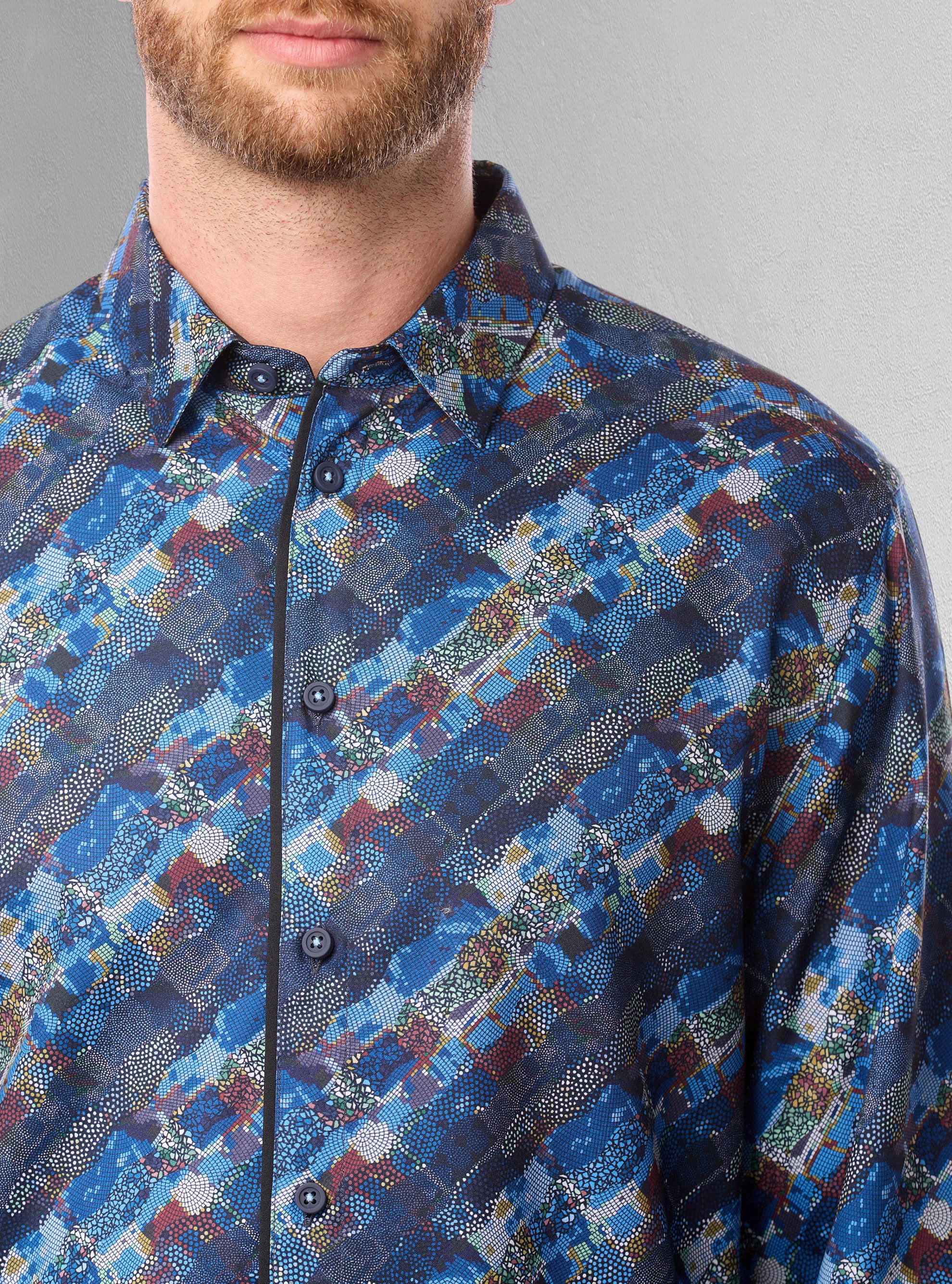 Chemise décontractée à manches longues en stretch pour hommes