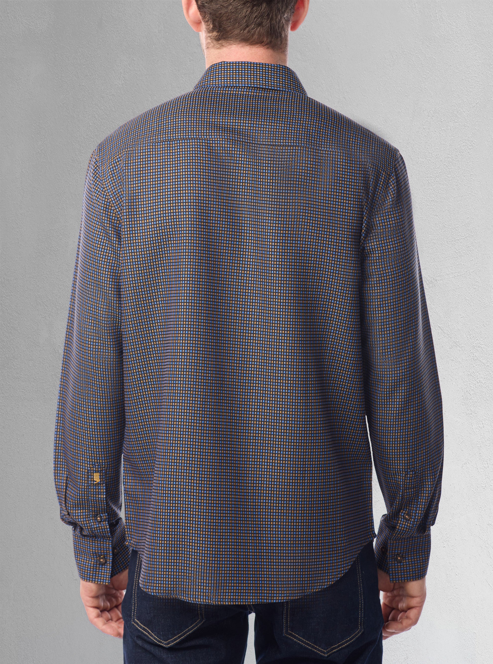 Chemise décontractée à manches longues en stretch pour hommes