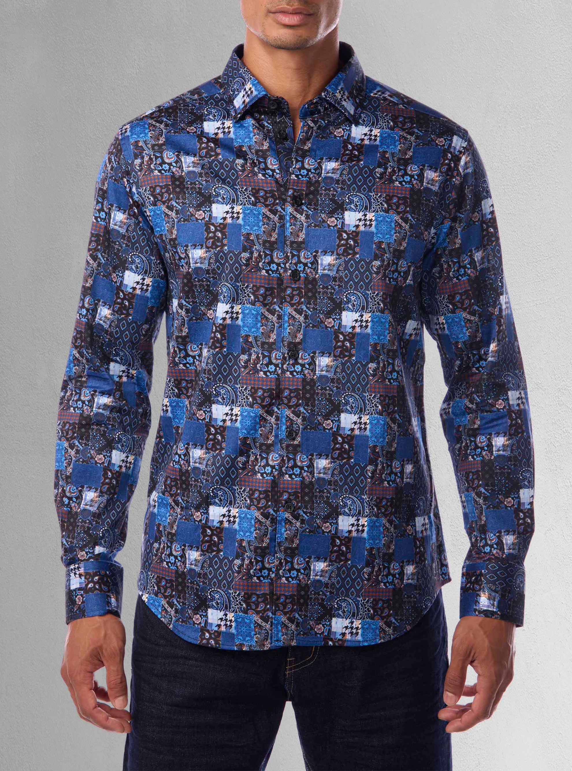 Men&#39;s casual long sleeve stretch shirt