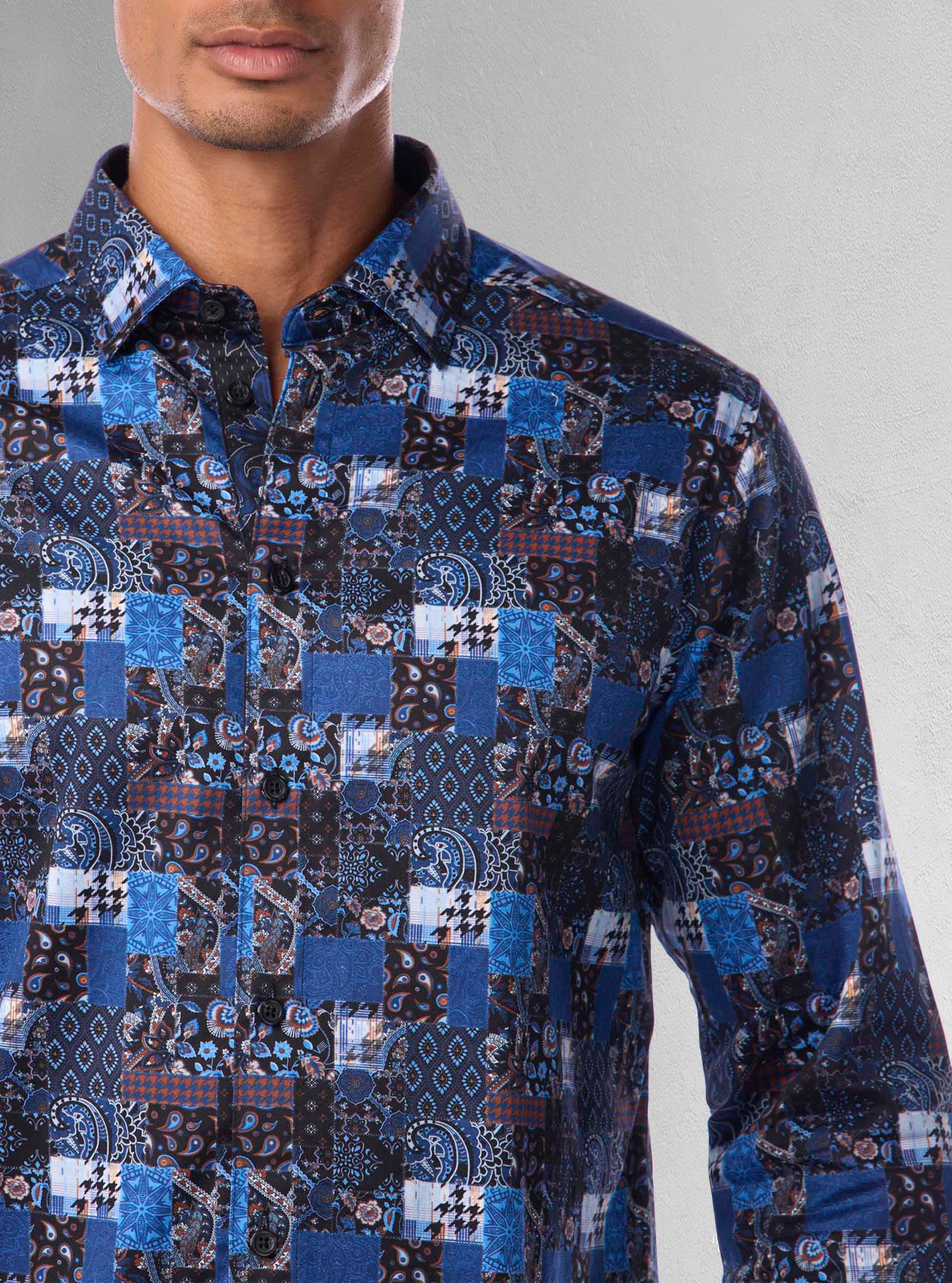 Men&#39;s casual long sleeve stretch shirt