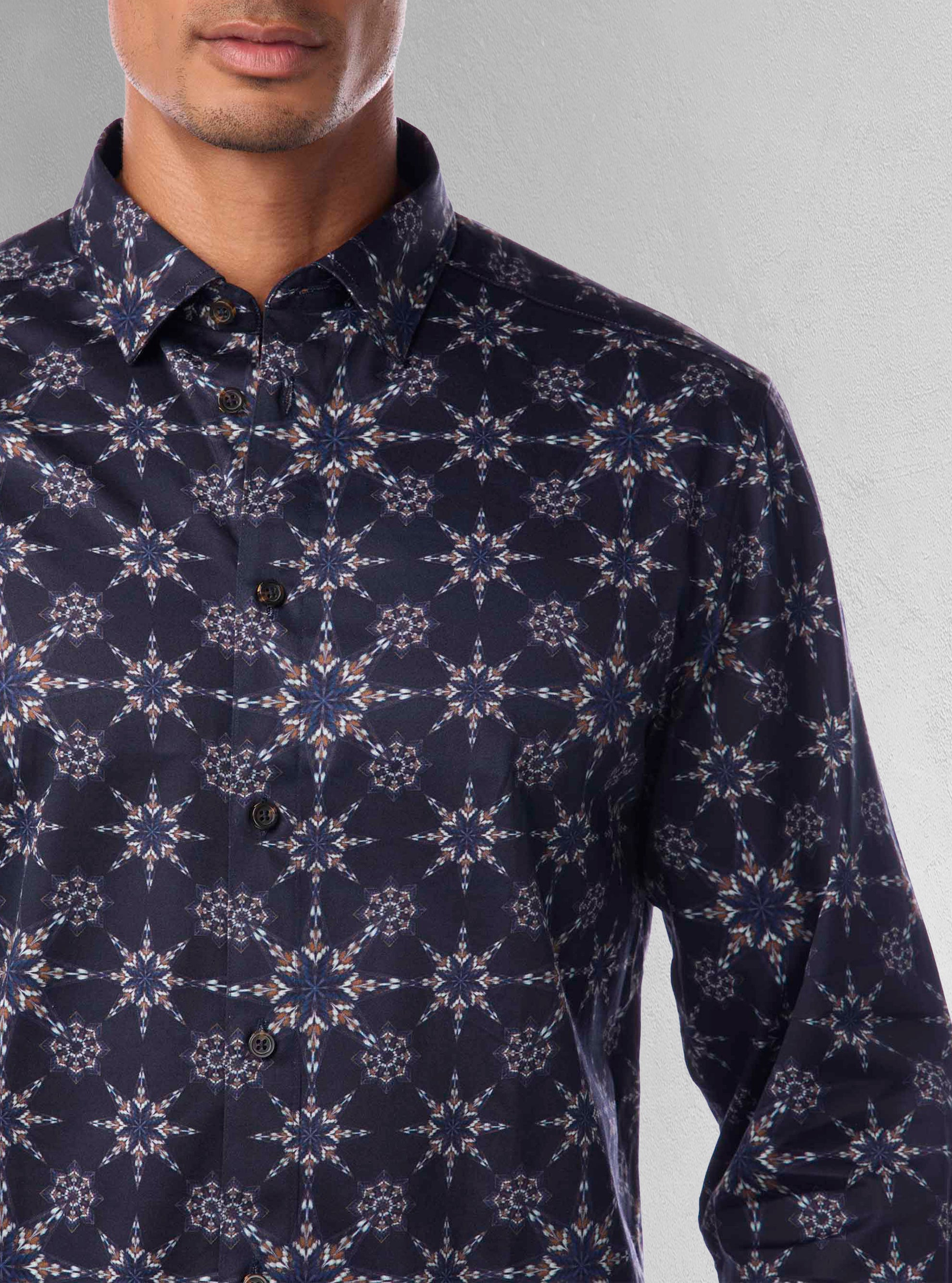 Men&#39;s casual long sleeve stretch shirt