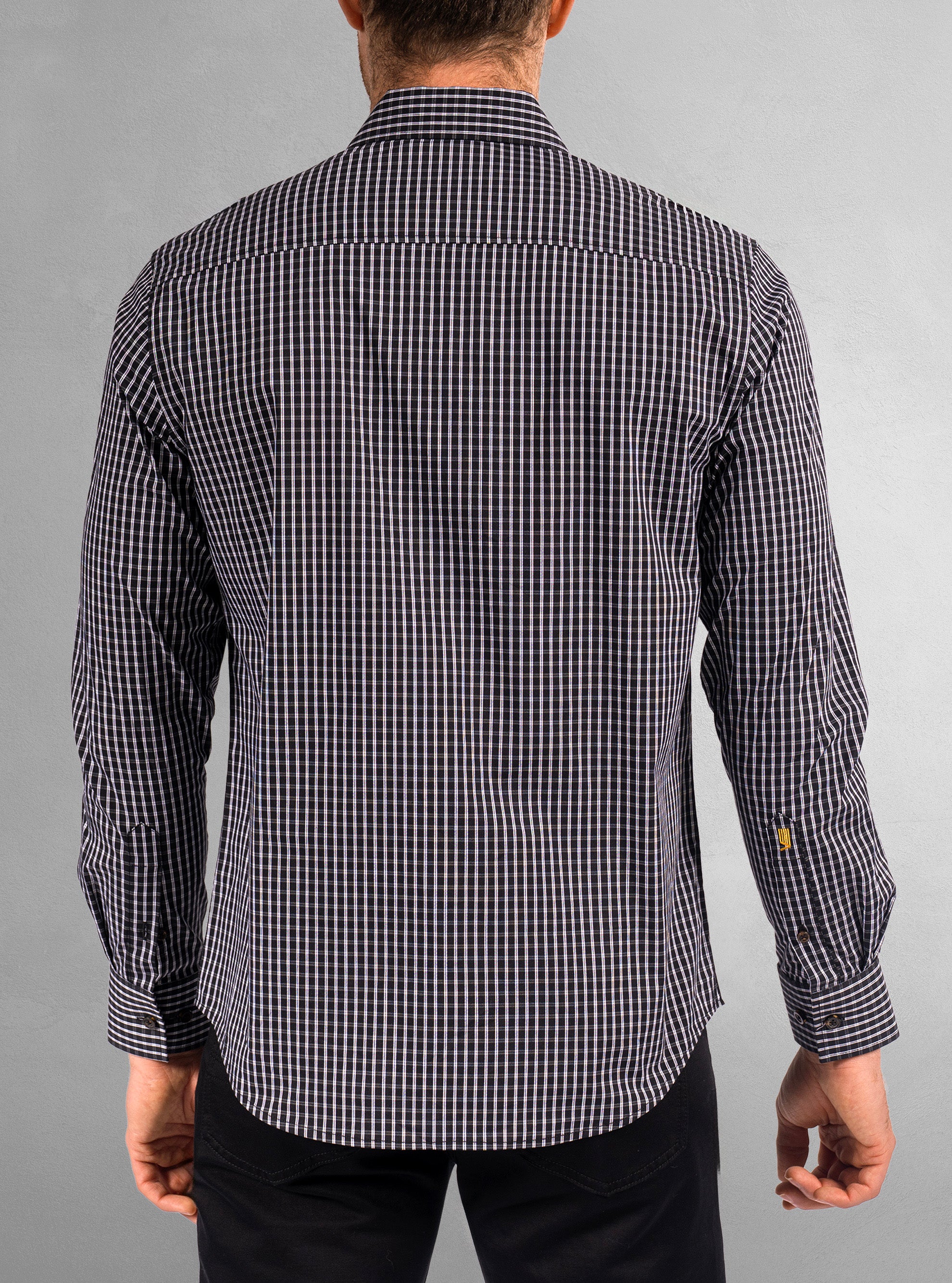 Chemise décontractée à manches longues en stretch pour hommes