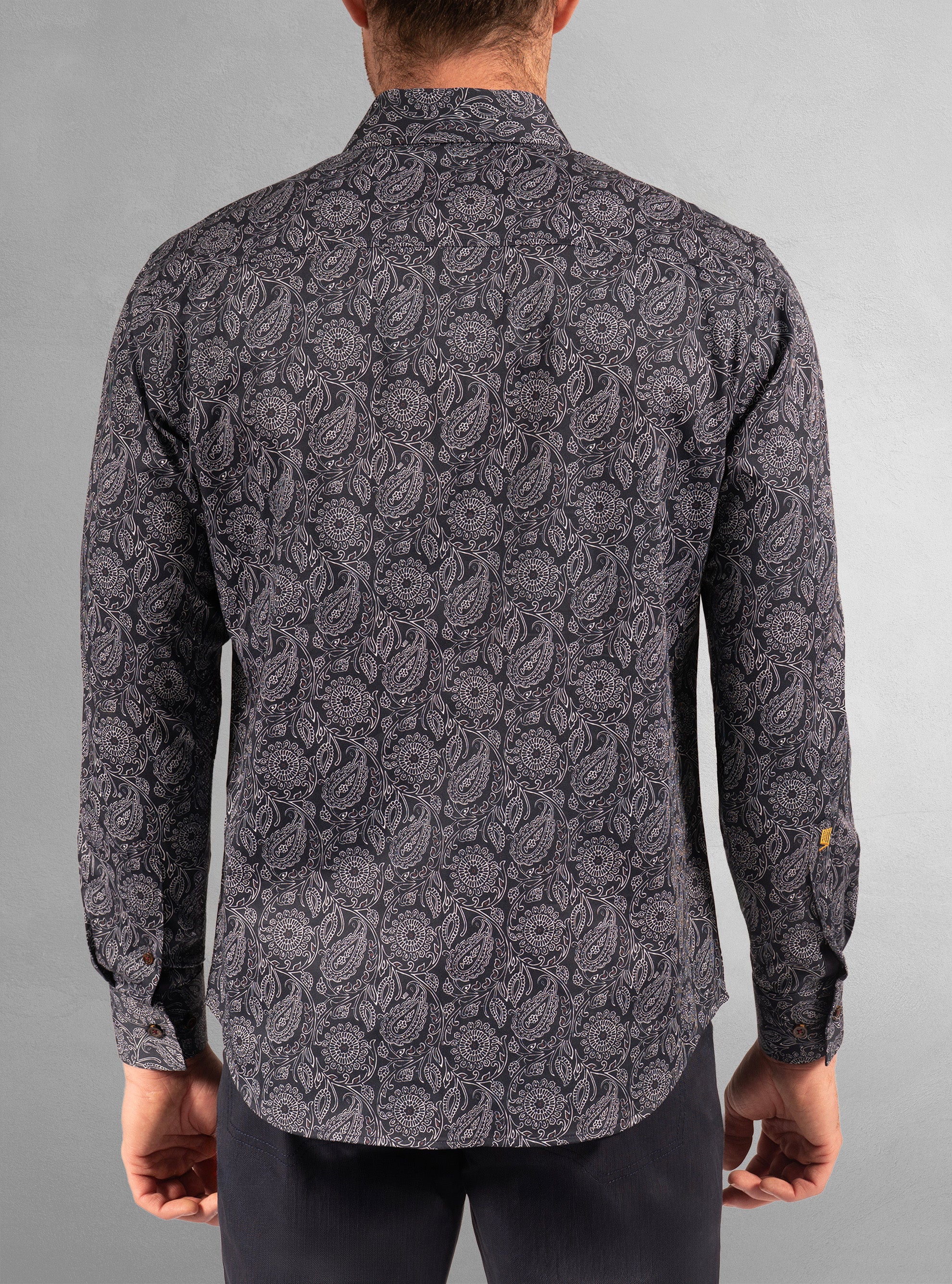 Chemise décontractée à manches longues en stretch pour hommes