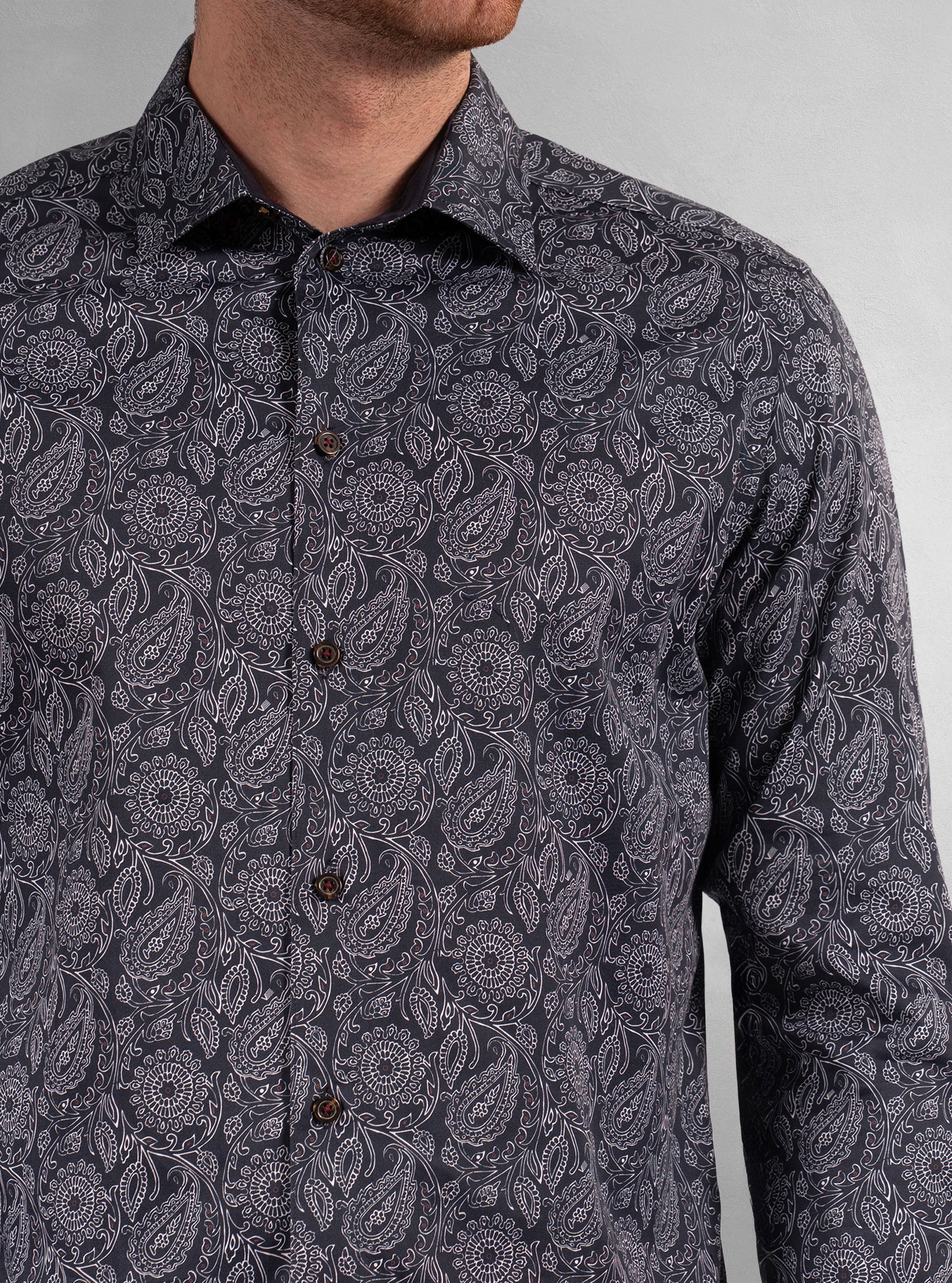 Chemise décontractée à manches longues en stretch pour hommes