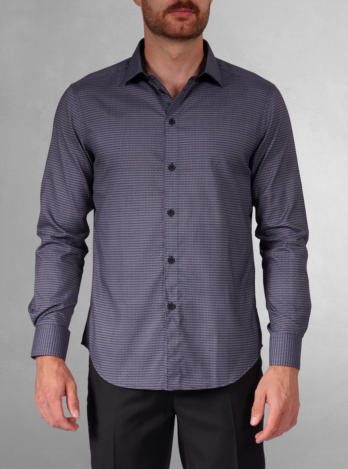 Chemise décontractée à manches longues en tissu extensible pour homme