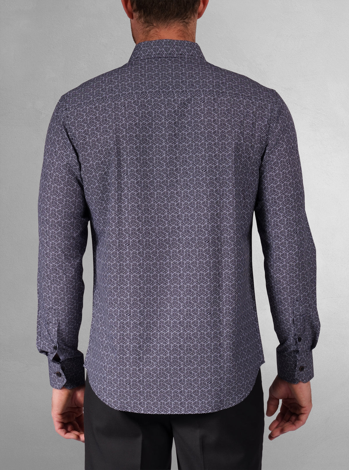 Chemise décontractée à manches longues en tissu extensible pour homme