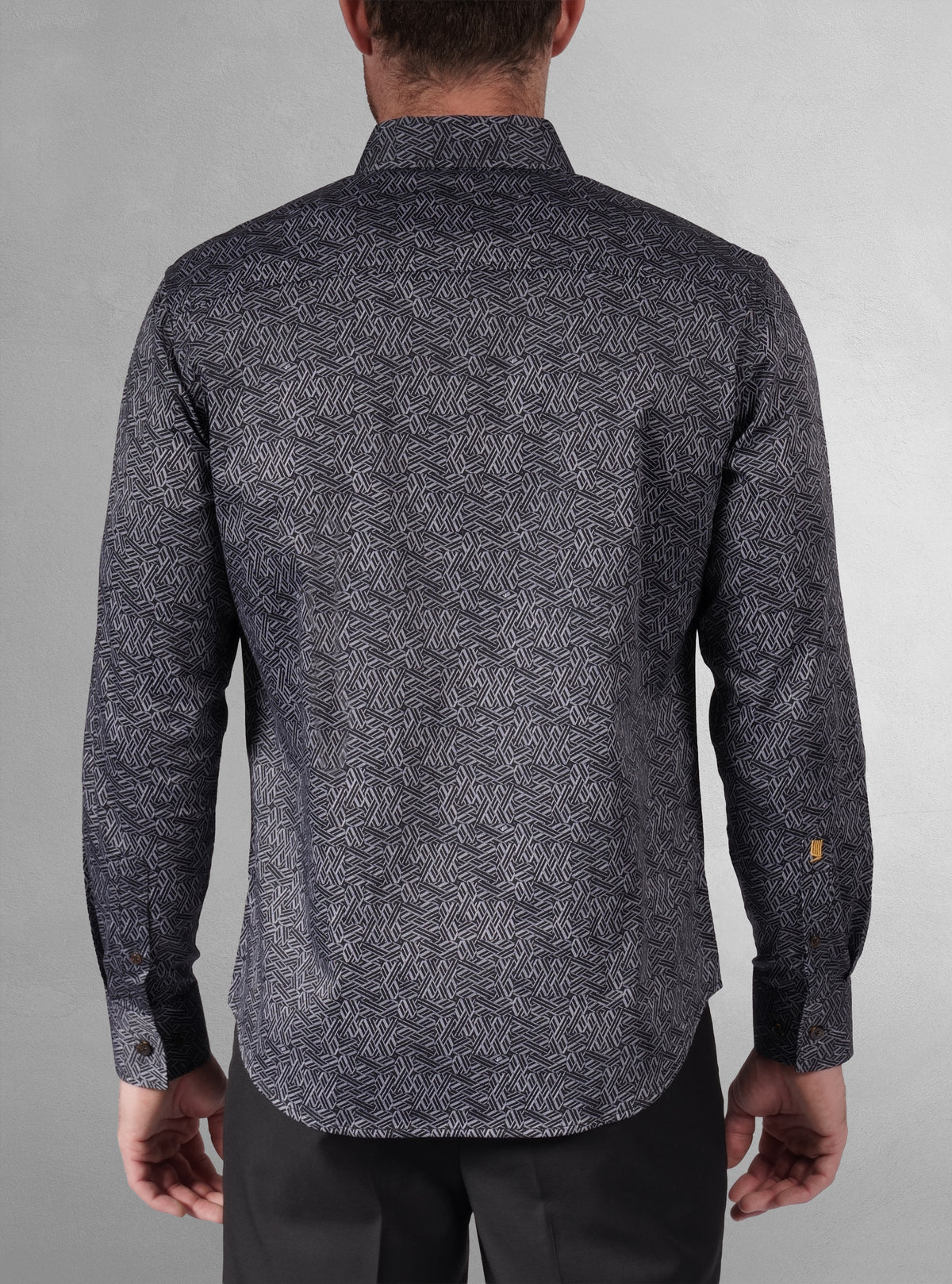 Chemise décontractée à manches longues en tissu extensible pour homme