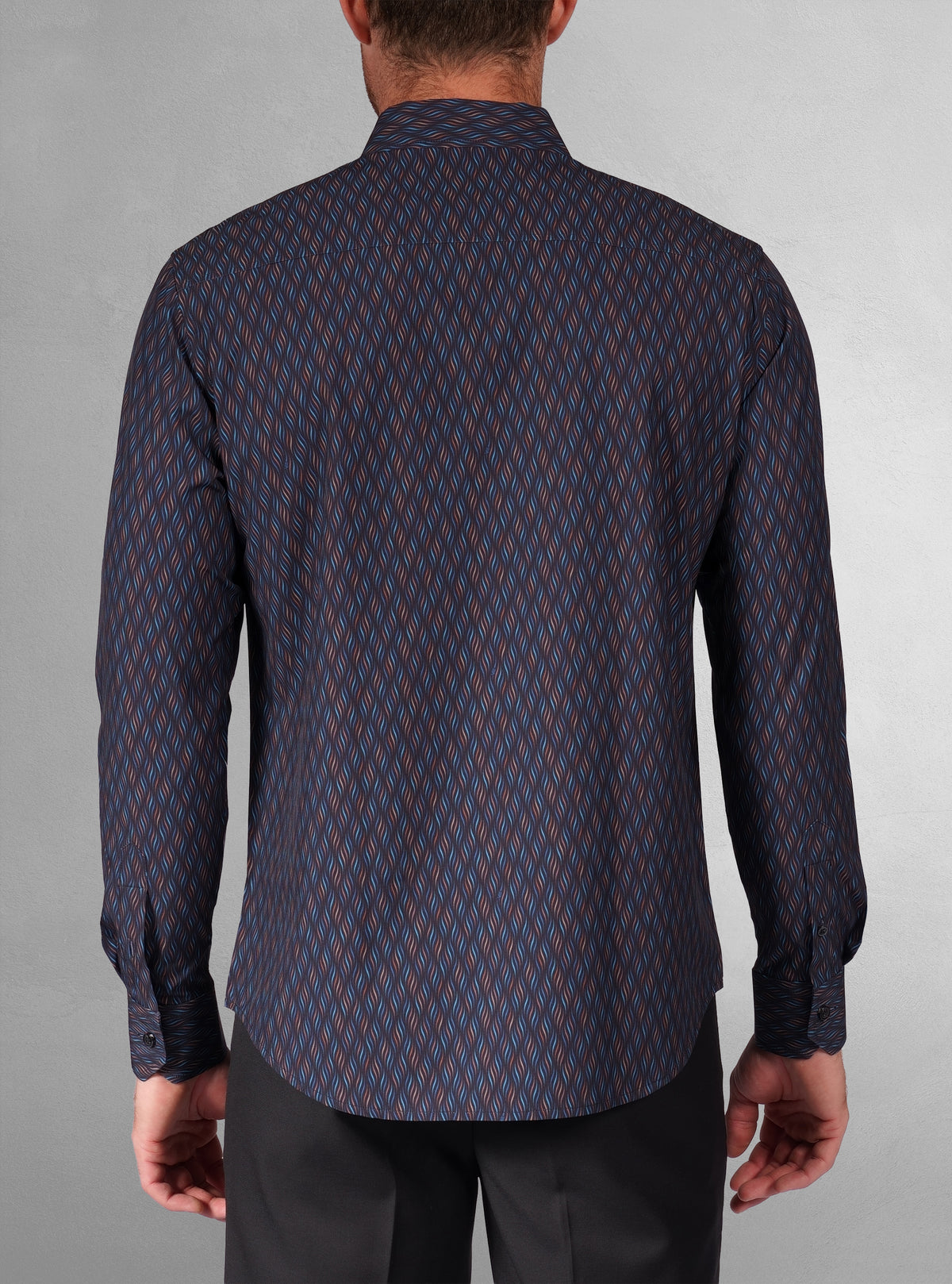 Chemise décontractée à manches longues en tissu extensible pour homme