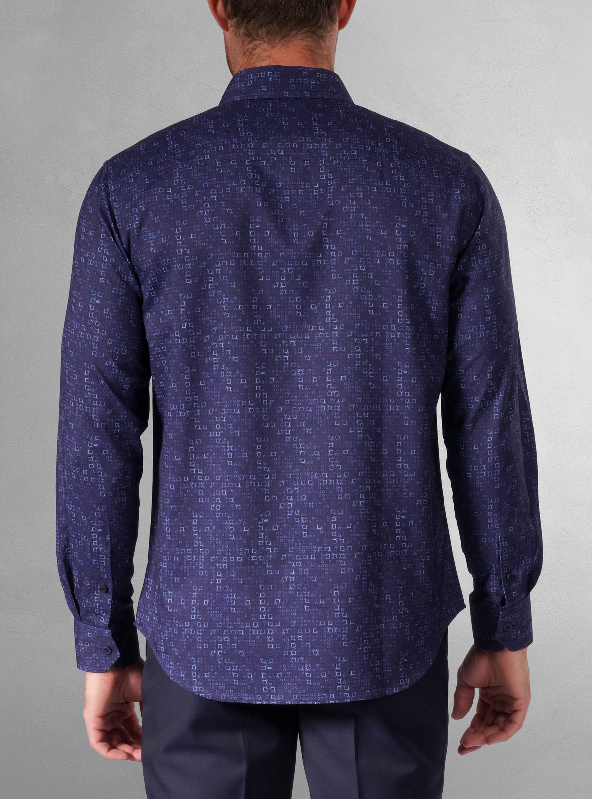Chemise décontractée à manches longues en tissu extensible pour homme