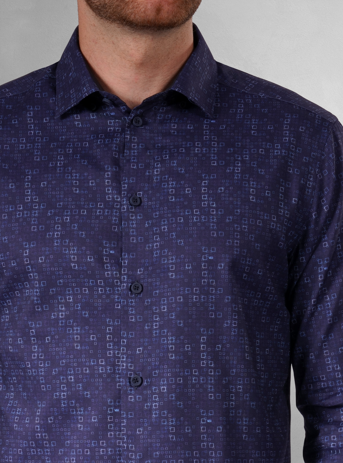 Chemise décontractée à manches longues en tissu extensible pour homme