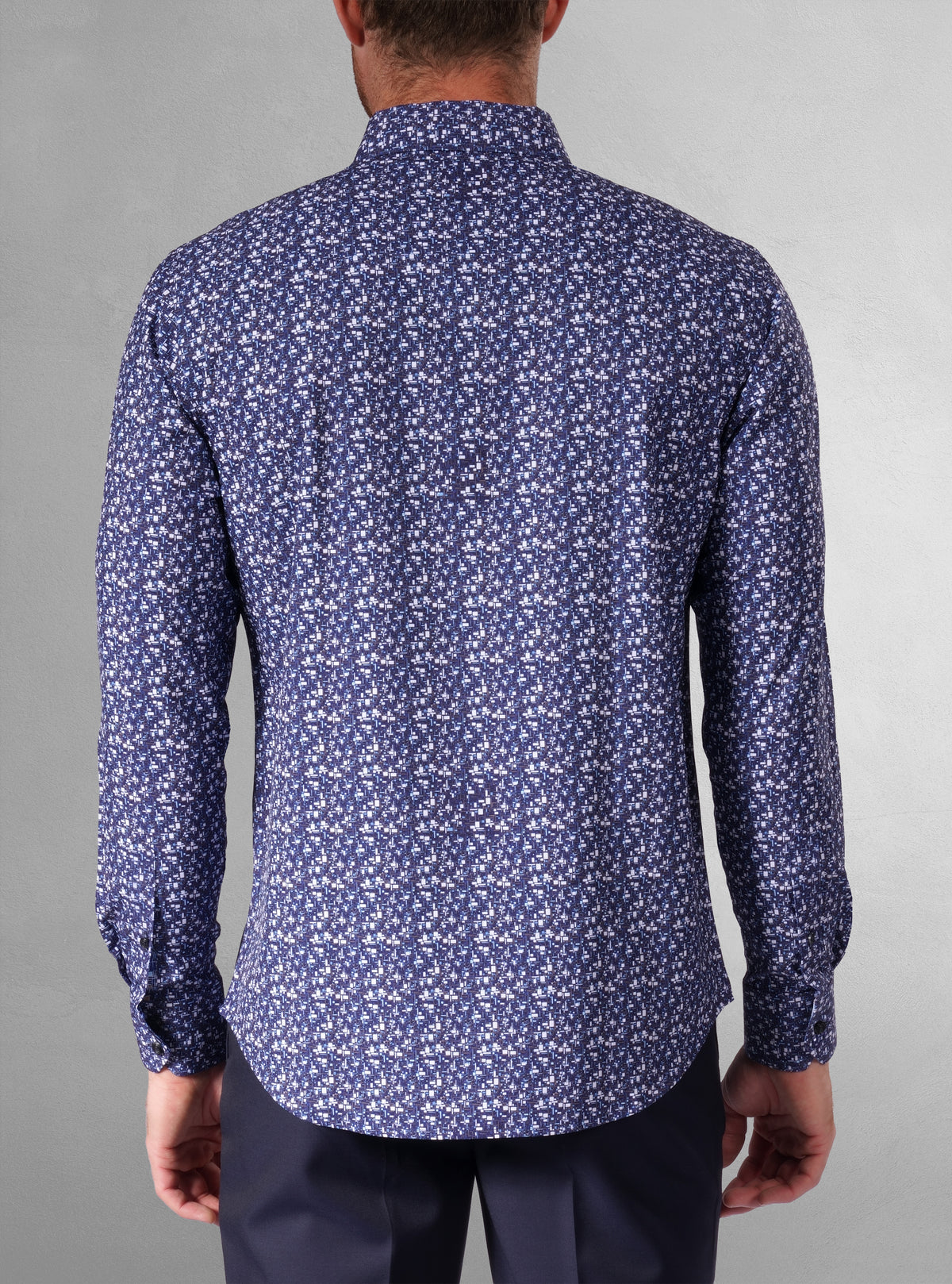 Chemise décontractée à manches longues en tissu extensible pour homme