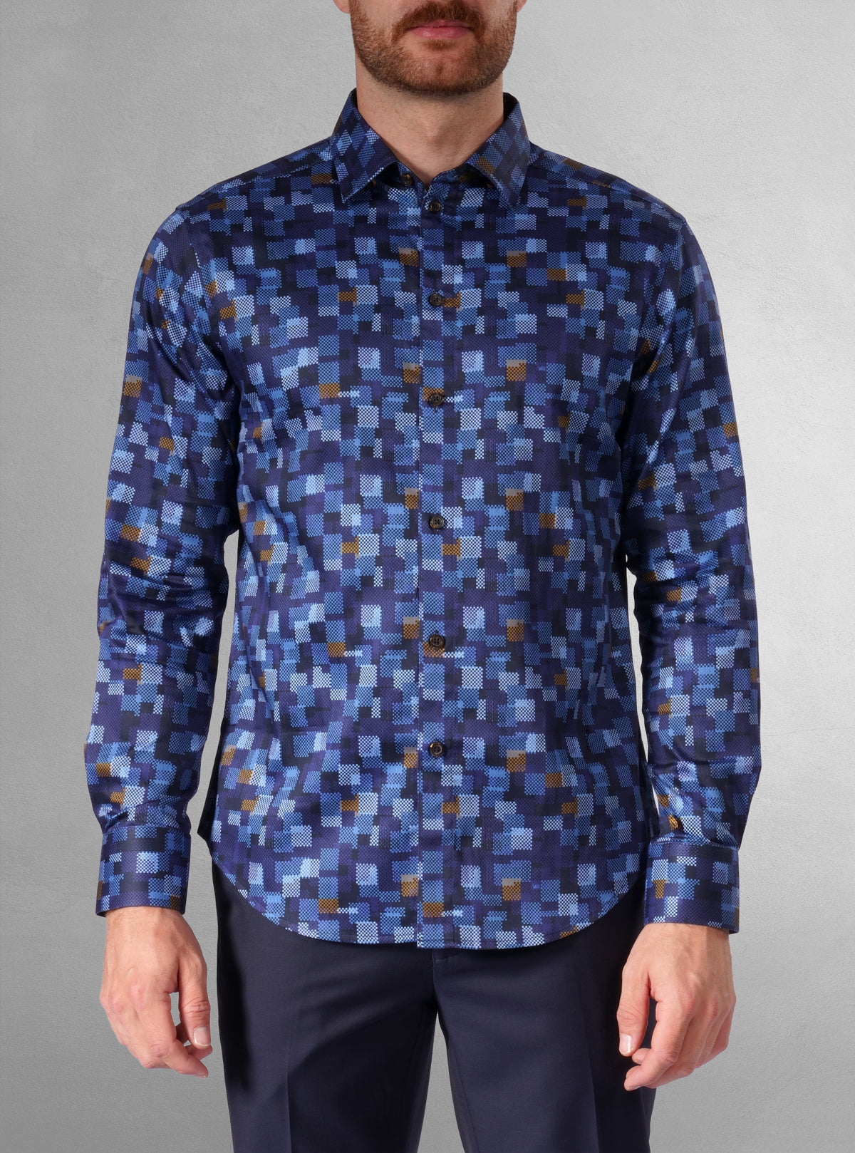Men's casual long sleeve stretch shirt
