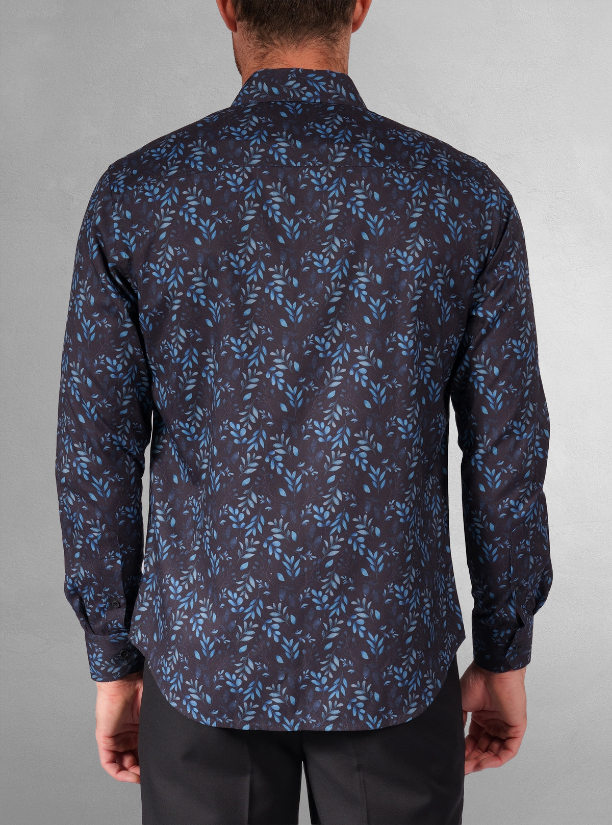 Chemise décontractée à manches longues en tissu extensible pour homme