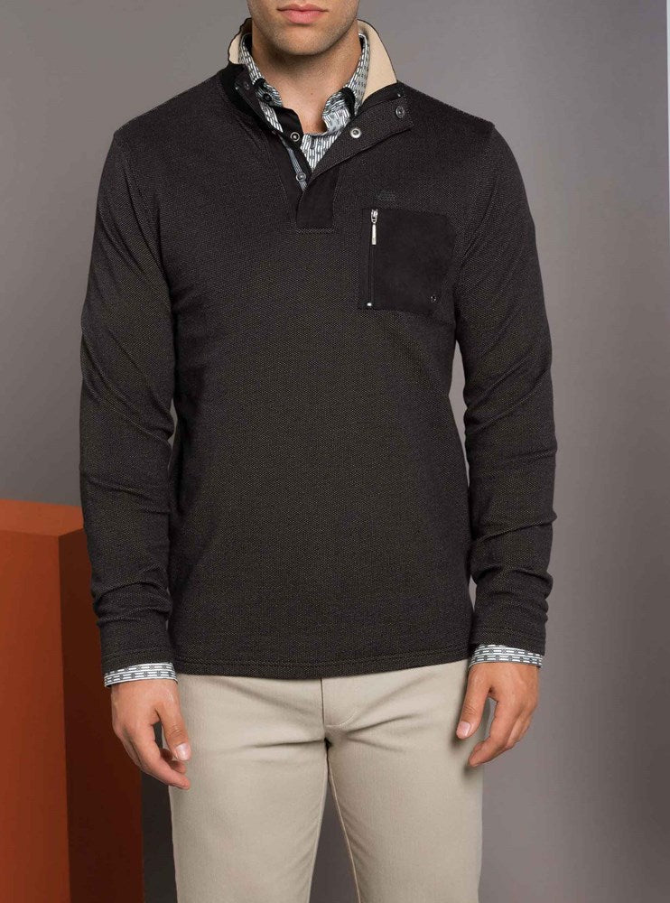 MEN'S MOCK ZIP SWEATER