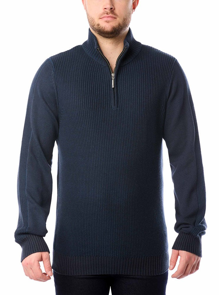 MEN'S MOCK ZIP SWEATER