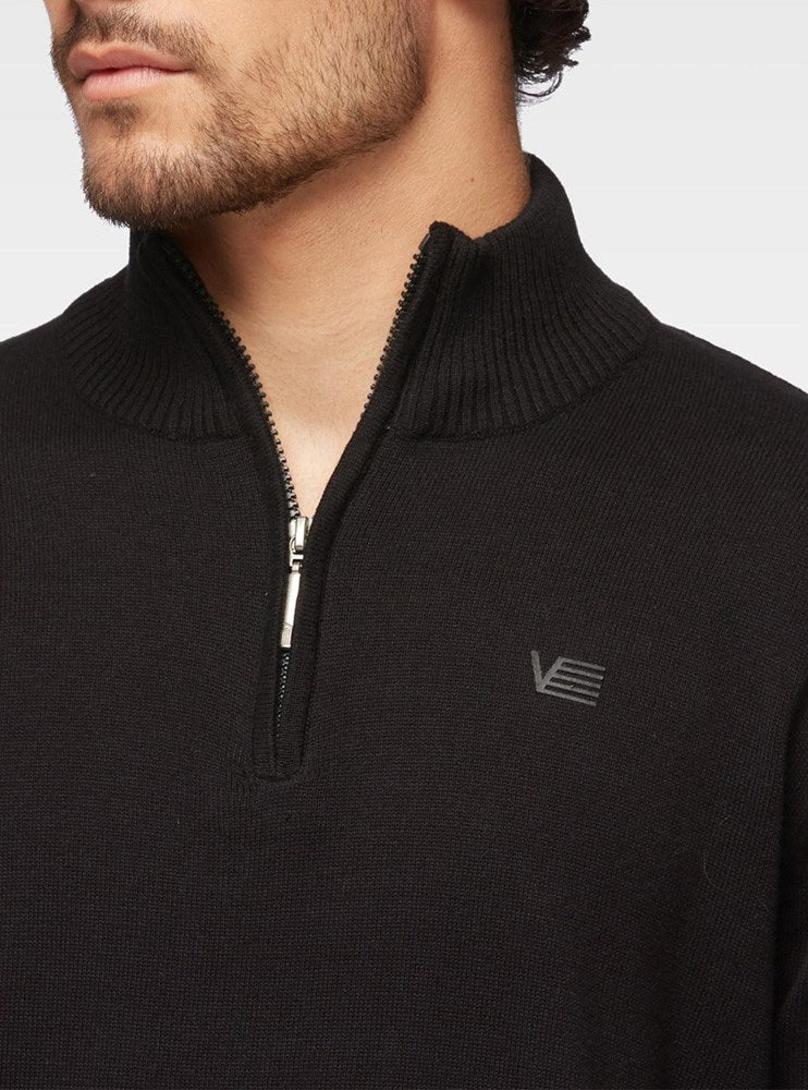 MEN'S BASIC HALF ZIP MOCK NECK SWETER