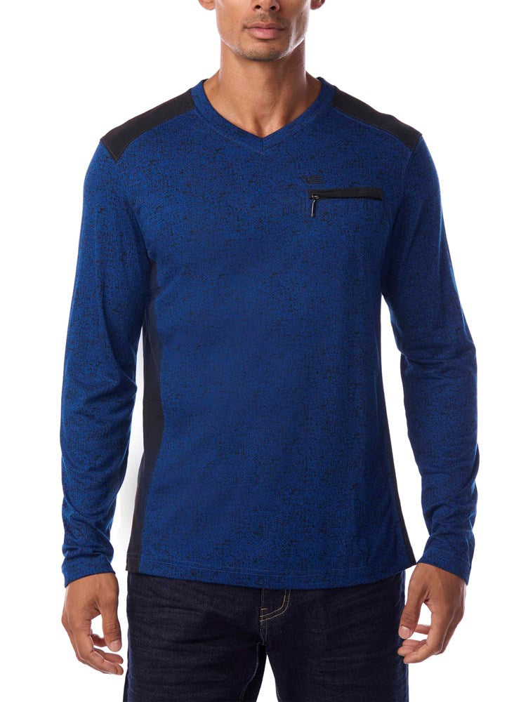 MEN'S V NECK LONG SLEEVE T-SHIRT