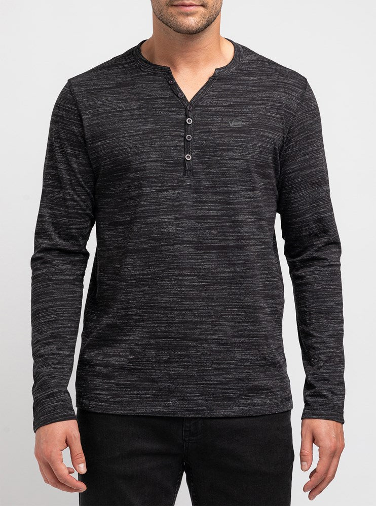 T-SHIRT À MANCHES LONGUES HENLEY POUR HOMMES