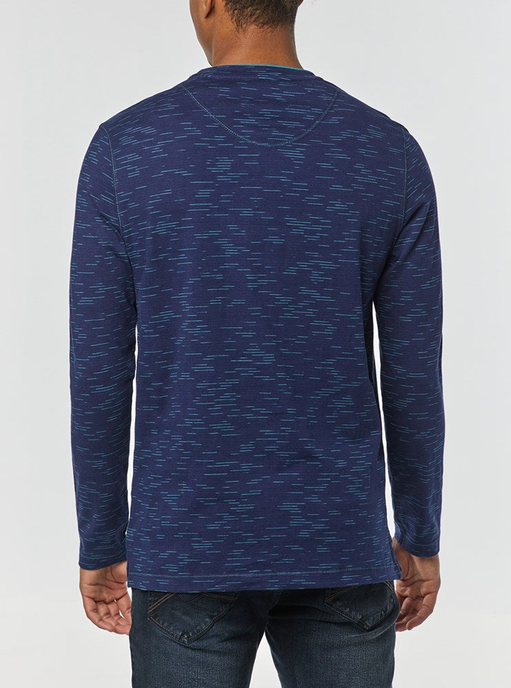 T-SHIRT À MANCHES LONGUES HENLEY POUR HOMMES