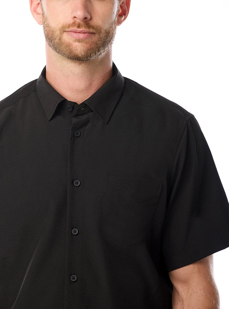 Chemise stretch basique à manches courtes pour hommes